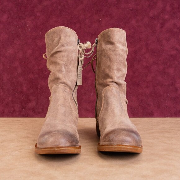 Sofft Women Sharnell Low Distress Black Suede Back Lace-up Mid Calf boots sz 6 - Picture 2 of 8